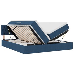 vidaXL Lit de Rangement Bleu 180 x 200 cm Cuir synth&eacute;tique