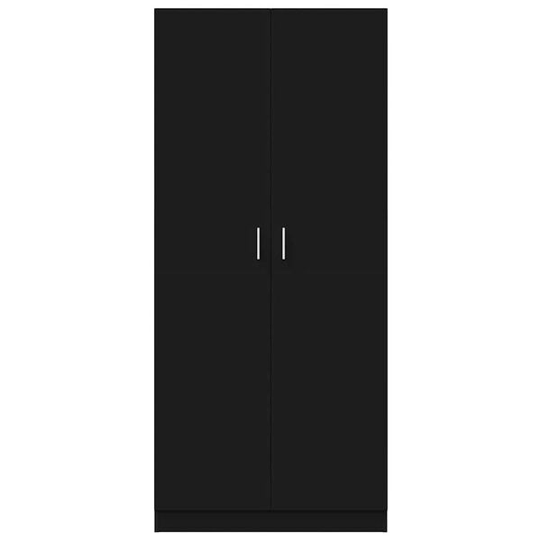 vidaXL Garde-robe Noir 80x52x180 cm Bois d&rsquo;ing&eacute;nierie