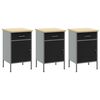 vidaXL Placard de travail 7 pcs Noir Bois d'ing&eacute;nierie et acier