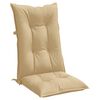 vidaXL Coussins de chaise à dossier haut lot de 4 beige mélangé tissu