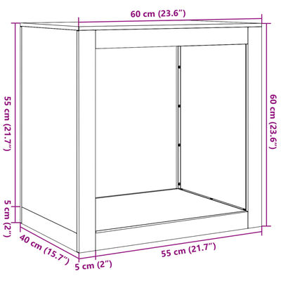 vidaXL Portant de bois de chauffage vert 60x40x60 cm acier