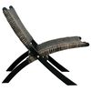 vidaXL Chaise de relaxation rotin kubu naturel et bois d'acajou massif