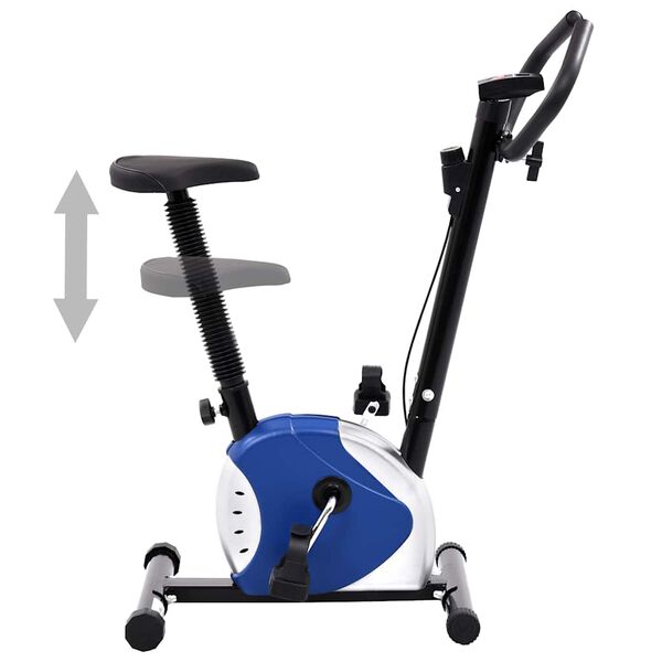 vidaXL V&eacute;lo d'appartement avec r&eacute;sistance &agrave; courroie Bleu