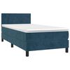 vidaXL Sommier &agrave; lattes de lit avec matelas Bleu fonc&eacute; 90x190 cm