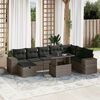 vidaXL Salon de jardin 9 pcs avec coussins gris r&eacute;sine tress&eacute;e