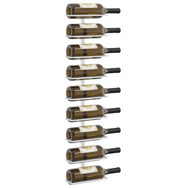 vidaXL Casier &agrave; vin mural pour 9 bouteilles 2 pcs Blanc Fer