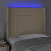 vidaXL T&ecirc;te de lit &agrave; LED Cr&egrave;me 83x16x118/128 cm Tissu