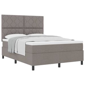 vidaXL Lit &agrave; ressorts avec matelas Taupe 160 x 200 cm tissu