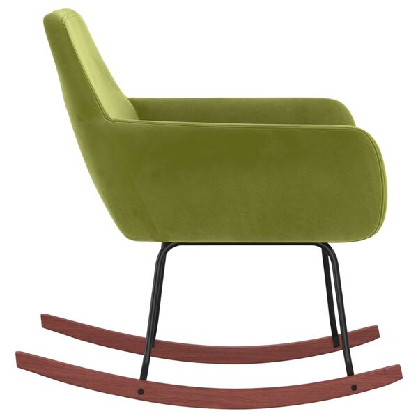 vidaXL Chaise &agrave; bascule Vert clair Velours