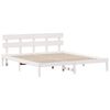 vidaXL Cadre de lit Blanc 200 x 200 cm Bois de pin massif