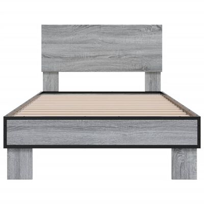 vidaXL Cadre de lit sans matelas sonoma gris 100x200 cm