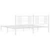 vidaXL Cadre de lit m&eacute;tal sans matelas et t&ecirc;te de lit blanc 183x213 cm