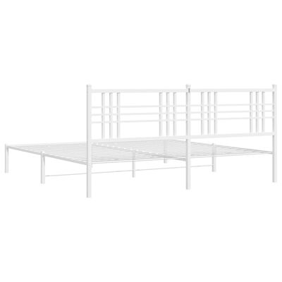 vidaXL Cadre de lit métal sans matelas et tête de lit blanc 183x213 cm