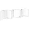 vidaXL Barri&egrave;re pour chiens et porte 6 panneaux blanc bois de peuplier