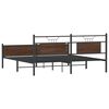 vidaXL Cadre de lit en m&eacute;tal sans matelas ch&ecirc;ne marron 183x213 cm