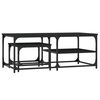 vidaXL Tables basses gigognes 2 pcs noir bois d'ing&eacute;nierie