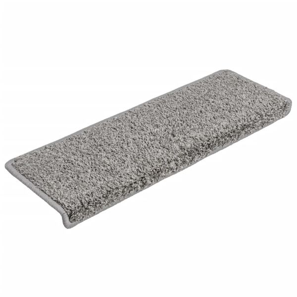 vidaXL Tapis d'escalier 10 pièces 65 x 21 x 4 cm Gris Bord rectangulaire