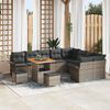 vidaXL Ensemble de canap&eacute; de jardin avec coussin 12 pcs Gris polyrotin