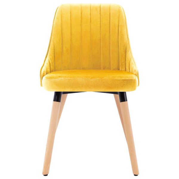 vidaXL Chaises &agrave; manger lot de 2 Jaune Velours