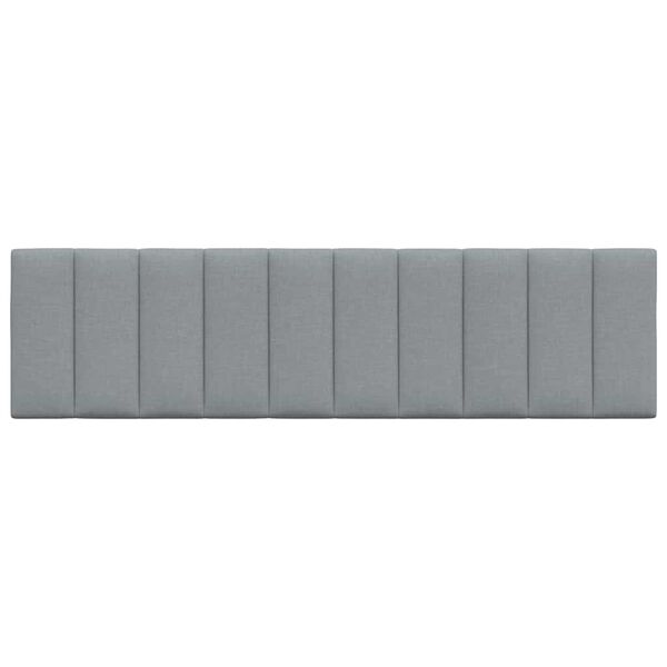 vidaXL Coussin de t&ecirc;te de lit Hanko gris clair 180 cm tissu