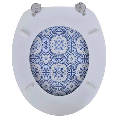 vidaXL Abatant de WC avec couvercle design porcelaine