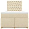 vidaXL Sommier &agrave; lattes de lit avec matelas Cr&egrave;me 120x200 cm Tissu