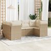 vidaXL Salon de jardin avec coussins 6 pcs beige r&eacute;sine tress&eacute;e