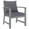 vidaXL Salon de jardin 5 pcs avec coussin Bois d'acacia solide Gris