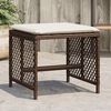 vidaXL Tabourets de jardin et coussins lot de 4 marron r&eacute;sine tress&eacute;e