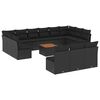 vidaXL Salon de jardin avec coussins 14 pcs noir r&eacute;sine tress&eacute;e