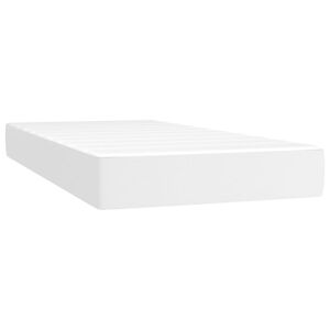 vidaXL Matelas de lit &agrave; ressorts ensach&eacute;s fermet&eacute; moyenne Blanc 80x200x20cm Similicuir
