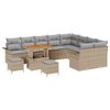 vidaXL Ensemble de canap&eacute; de jardin 12 pc Beige polyrotin