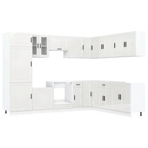 vidaXL Ensemble d'armoires de cuisine 14 pcs Porto bois d'ing&eacute;nierie