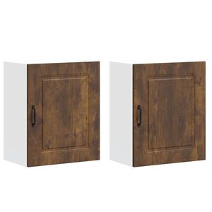 vidaXL Armoires murales de cuisine 2 pcs Kalmar en bois d'ing&eacute;nierie ch&ecirc;ne fum&eacute;
