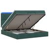 vidaXL Lit coffre avec matelas et LED Vert fonc&eacute; 140 x 200 cm Velours