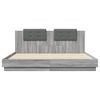 vidaXL Cadre de lit sans matelas sonoma gris 200x200 cm