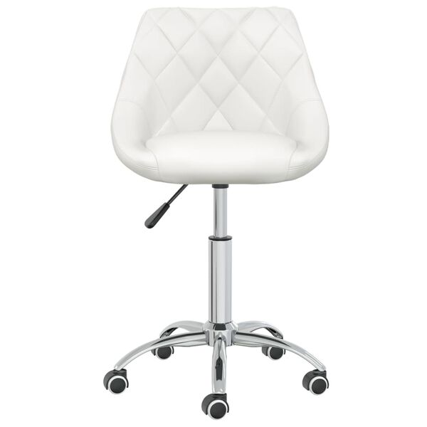 vidaXL Chaises pivotantes &agrave; manger lot de 4 Blanc Similicuir