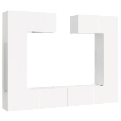 vidaXL Ensemble de meubles TV 6 pcs Blanc brillant Bois d'ingénierie