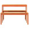 vidaXL Table de pique-nique cire marron 110x134x75 cm bois massif pin
