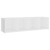 vidaXL Meubles TV 2 pcs Blanc 142,5x35x36,5 cm Bois d'ing&eacute;nierie