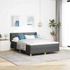 vidaXL Lit &agrave; Ressorts avec matelas Gris fonc&eacute; 160 x 200 cm tissu