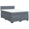 vidaXL Sommier &agrave; lattes de lit et matelas Gris fonc&eacute; 160x200cm Velours