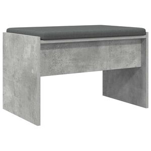 vidaXL Banc d'entr&eacute;e avec coussin Gris b&eacute;ton 63 x 38 x 40 cm