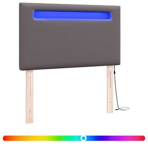 vidaXL T&ecirc;te de lit LED Gris 100 cm Cuir synth&eacute;tique