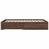 vidaXL Cadre de lit avec tiroirs sans matelas ch&ecirc;ne marron 120x190 cm