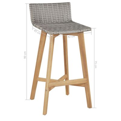 vidaXL Ensemble à manger d'extérieur 5 pcs Bois d'acacia solide