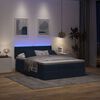 vidaXL Lit ottoman avec matelas et LED bleu 140x190 cm tissu