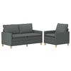 vidaXL Ensemble de Canap&eacute;s 2 pc Gris fonc&eacute; Tissu