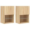 vidaXL Meubles TV avec lumi&egrave;res LED 2 pcs ch&ecirc;ne sonoma 40,5x30x60 cm