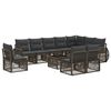 vidaXL Ensemble de canap&eacute; de jardin 11 pc Gris et Gris fonc&eacute; polyrotin